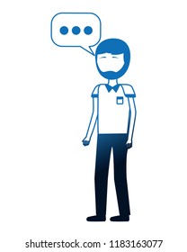 young man with speech bubble avatar character