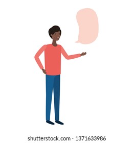 young man with speech bubble avatar character