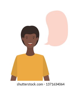 young man with speech bubble avatar character