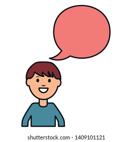 young man with speech bubble avatar character