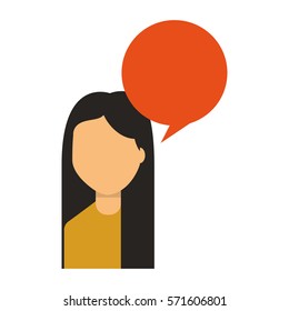 young man with speech bubble avatar character vector illustration design
