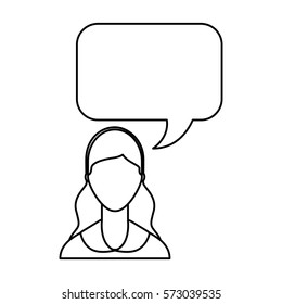 young man with speech bubble avatar character vector illustration design