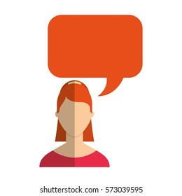 young man with speech bubble avatar character vector illustration design