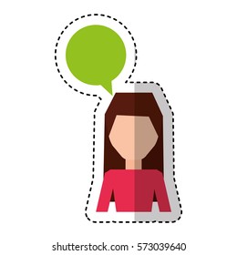 young man with speech bubble avatar character vector illustration design