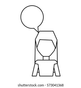 young man with speech bubble avatar character vector illustration design