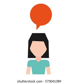 young man with speech bubble avatar character vector illustration design