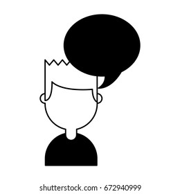 young man with speech bubble avatar character
