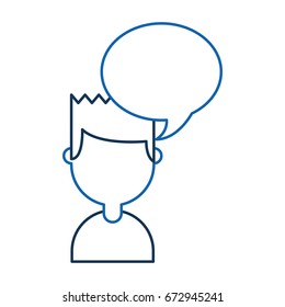young man with speech bubble avatar character