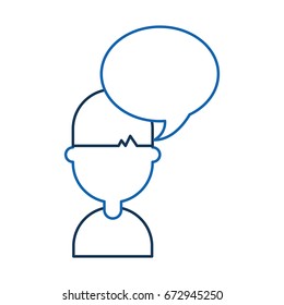 young man with speech bubble avatar character