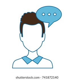 young man with speech bubble avatar character