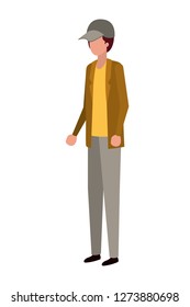 young man standing avatar character