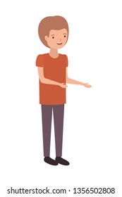 young man standing avatar character