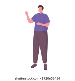 young man standing avatar character vector illustration design