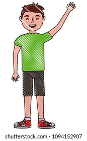 young man standing character in casual clothes