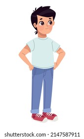 young man standing character icon