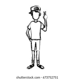 young man standing gesturing character person image