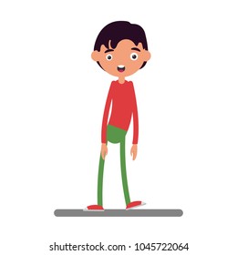 young man standing happy smile character