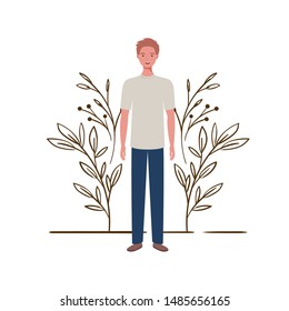 young man standing with landscape background