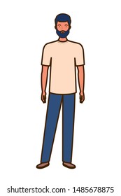 young man standing on white background