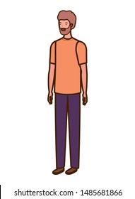 young man standing on white background