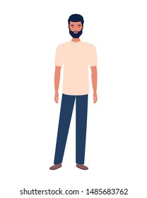 young man standing on white background