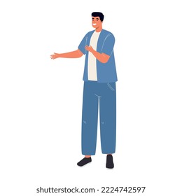 young man standing position character