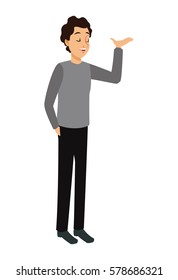 young man standing stylish design