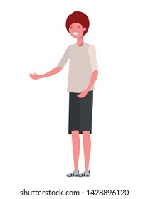 young man standing in white background