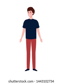 young man standing in white background