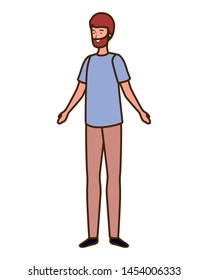 young man standing in white background