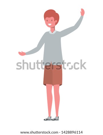young man standing in white background