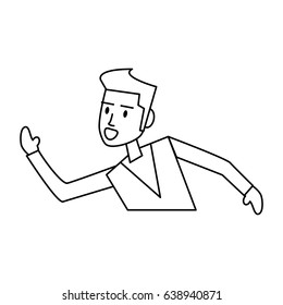 young man stretching arm icon image 