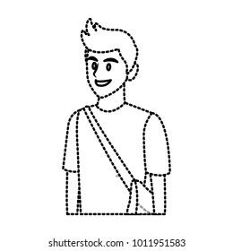 Young man student cartoon