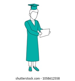 Young man student cartoon