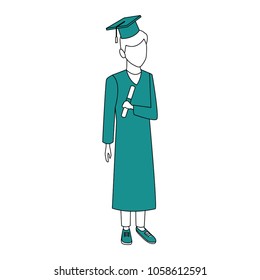 Young man student cartoon