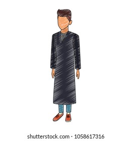 Young man student cartoon