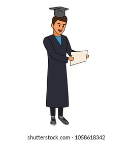 Young man student cartoon