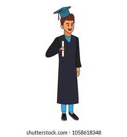 Young man student cartoon