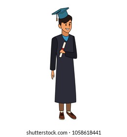Young man student cartoon
