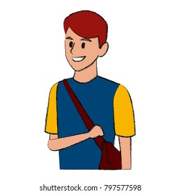 Young man student cartoon