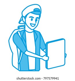 Young man student cartoon
