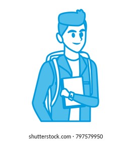 Young man student cartoon