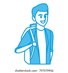Young man student cartoon