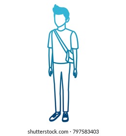 Young man student cartoon