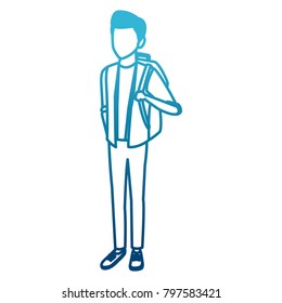 Young man student cartoon