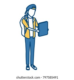 Young man student cartoon
