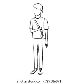 Young man student cartoon