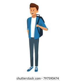 Young man student cartoon