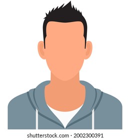 Young Man Student Faceless Avatar Icon Vector Isolated