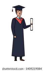 young man student graduated with diploma